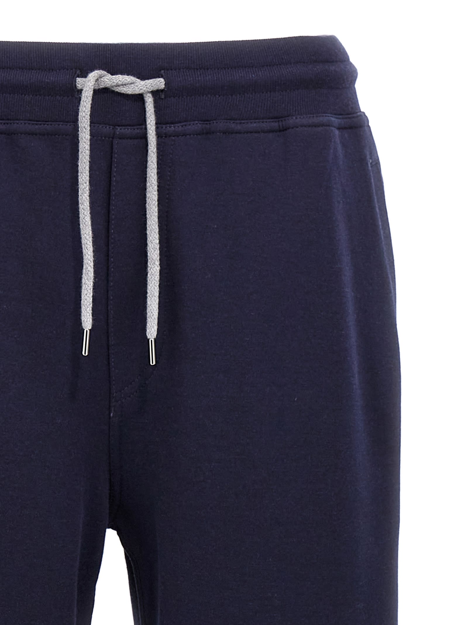 Shop Brunello Cucinelli Cotton Blend Joggers In Blue