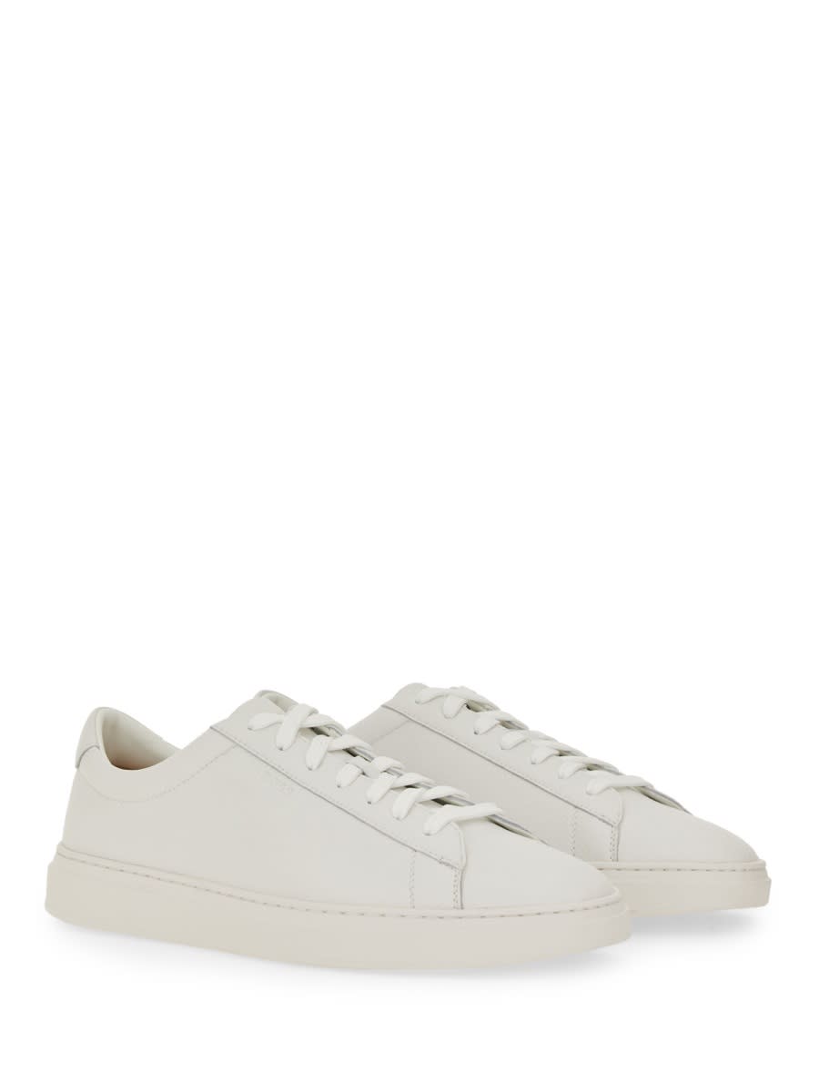 Hugo Boss Boss Grained Leather Sneaker In Multi