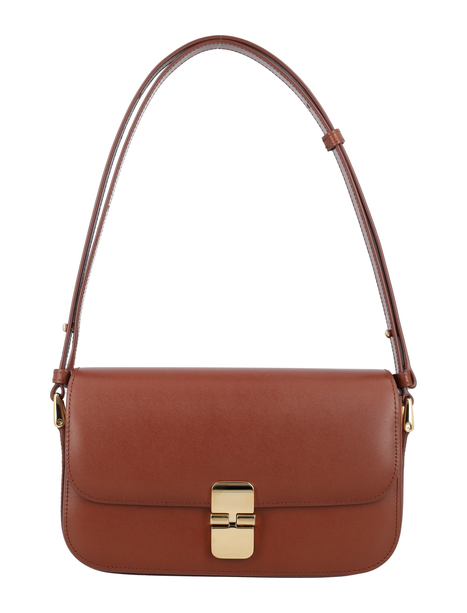 Shop Apc Grace Baguette Bag In Hazelnut