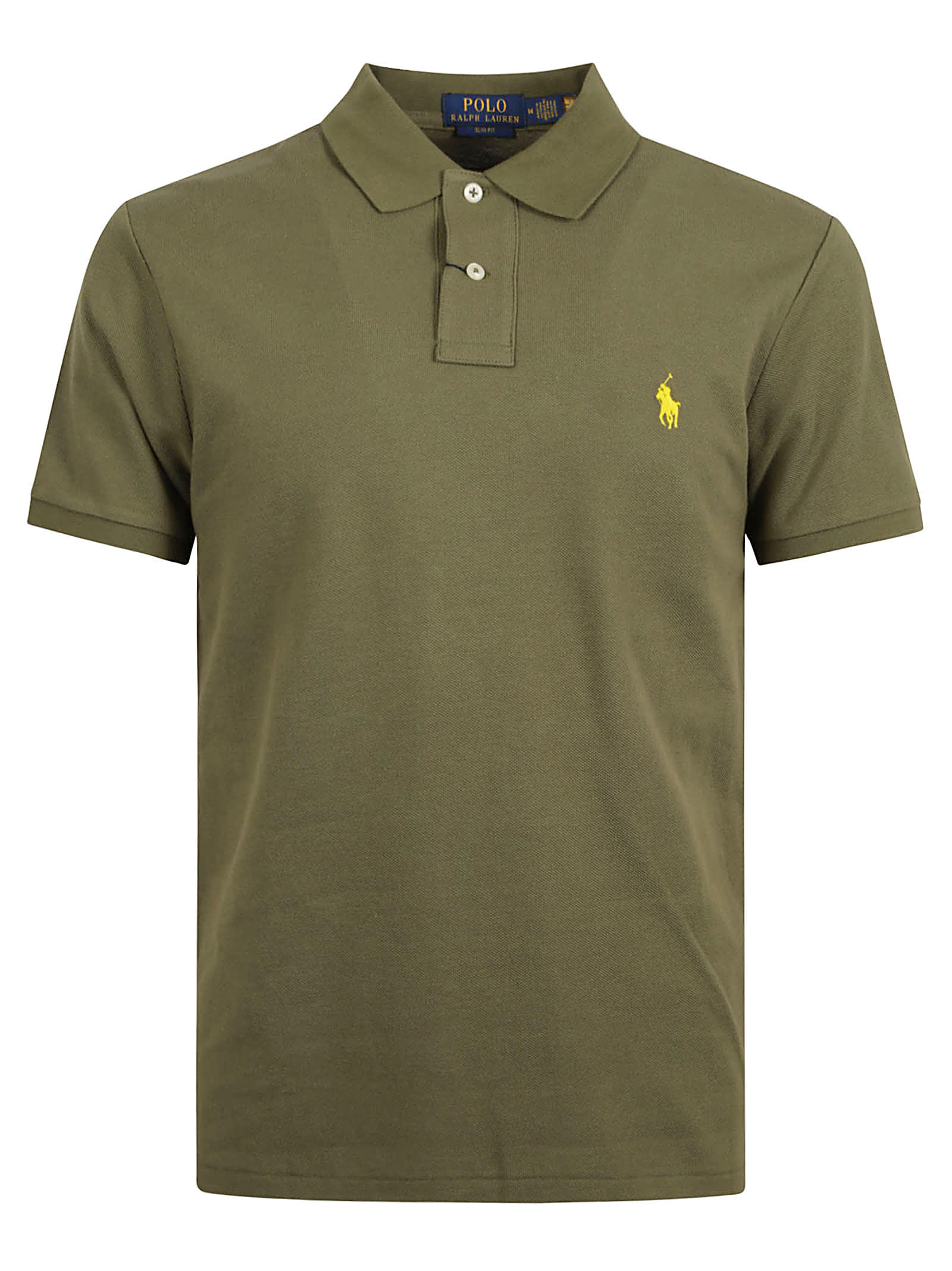 Shop Ralph Lauren Logo Embroidered Polo Shirt In Dark Sage/c1295