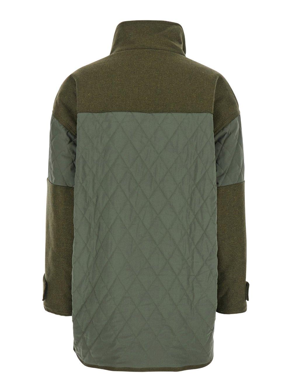 Shop Pinko Voltaire Panelled Quilted Jacket In Green