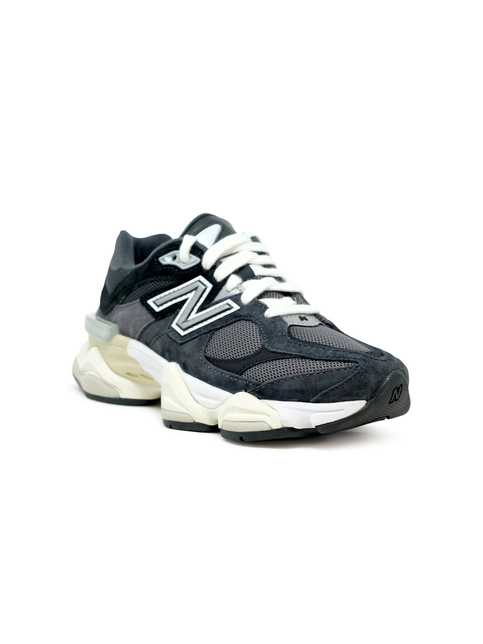 Shop New Balance Black Grey Suede Nubuck Sneaker