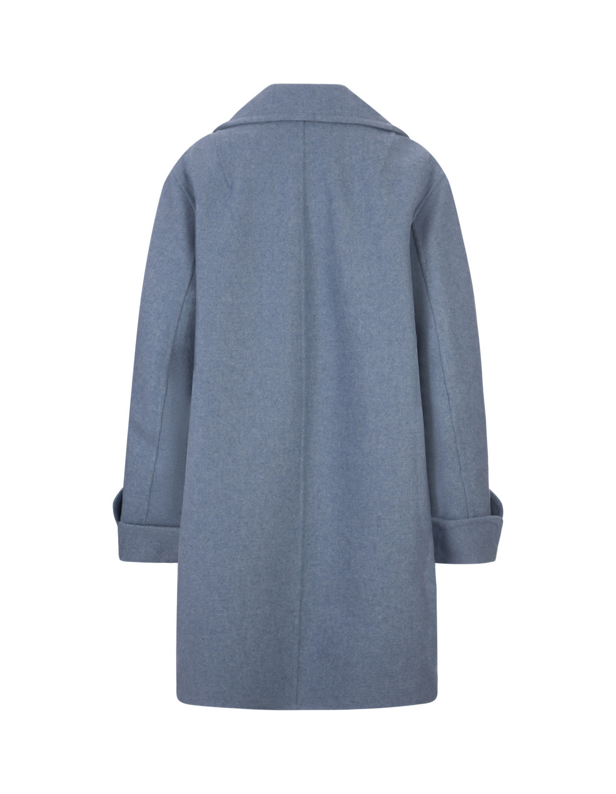 Shop Ermanno Scervino Light Blue Wool Blend Single-breasted Coat