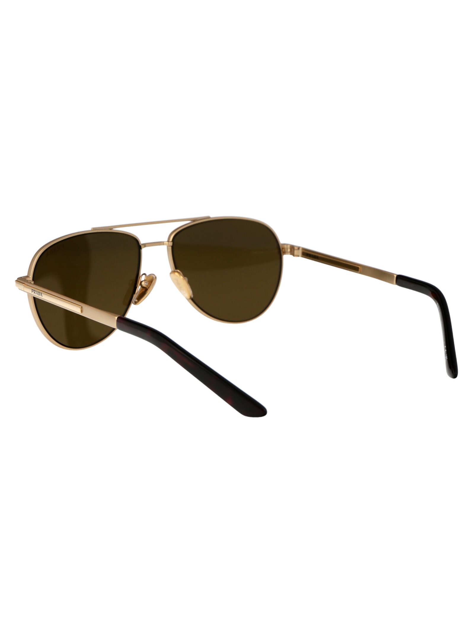 Shop Prada 0pr A54s Sunglasses In 1bk01t Matte Gold