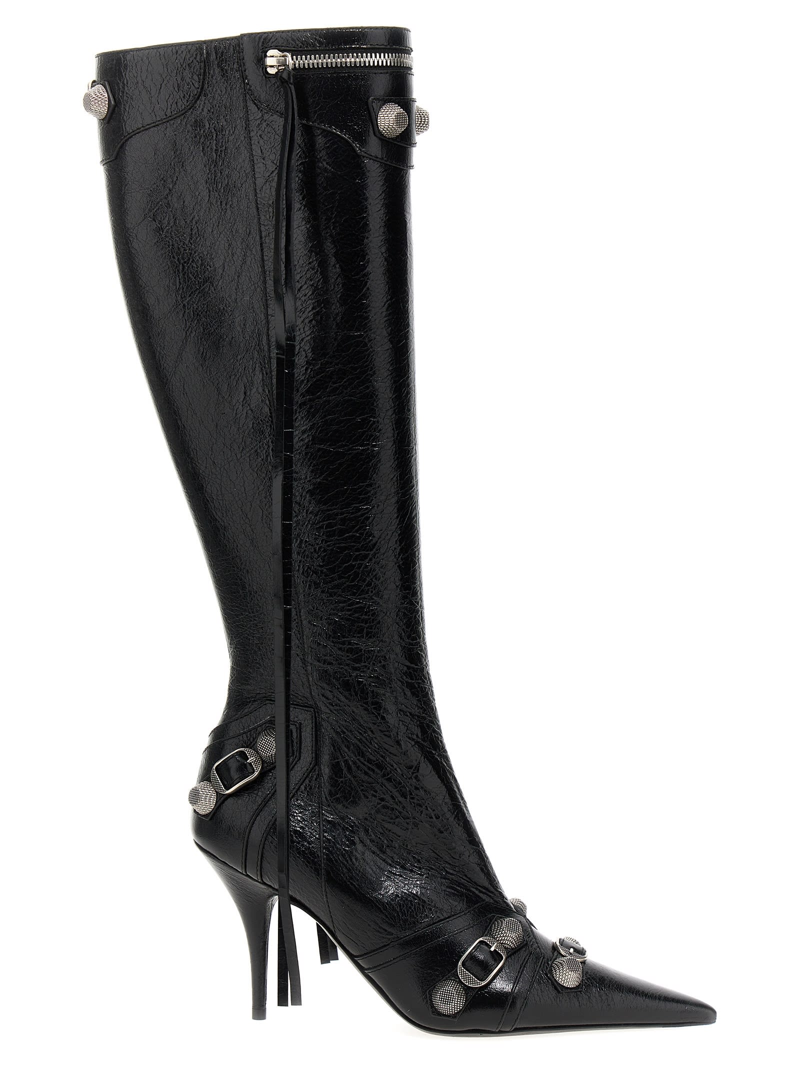 Shop Balenciaga Cagole Boots In Black