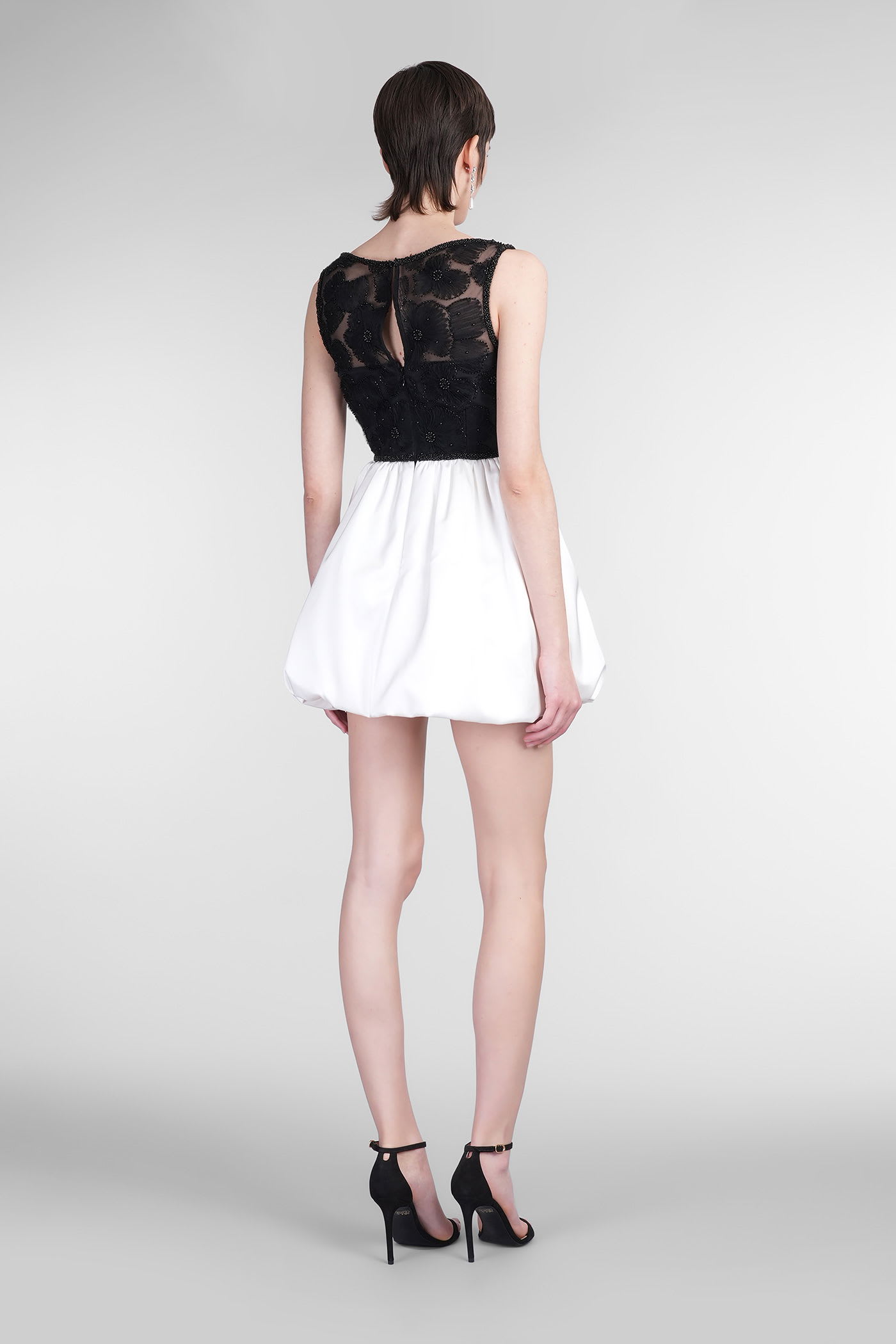 Self-portrait Dress Woman In Black Polyester In Black
