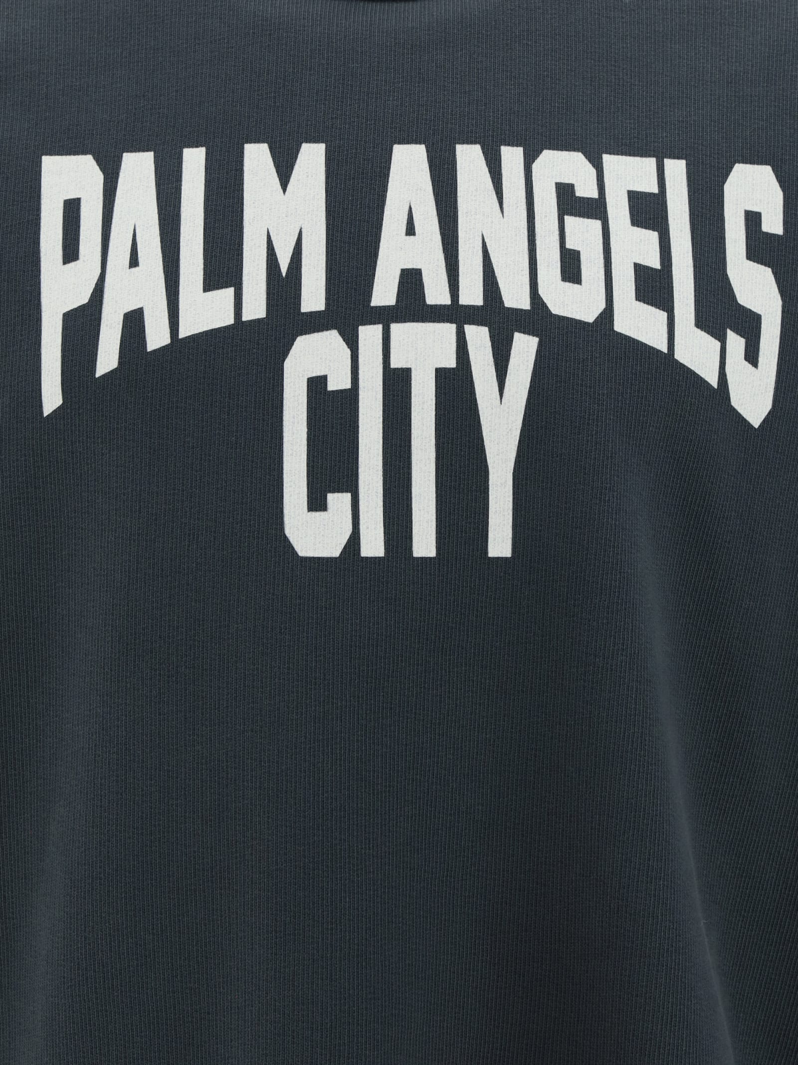 Shop Palm Angels Sweatshirt In Grigio/nero