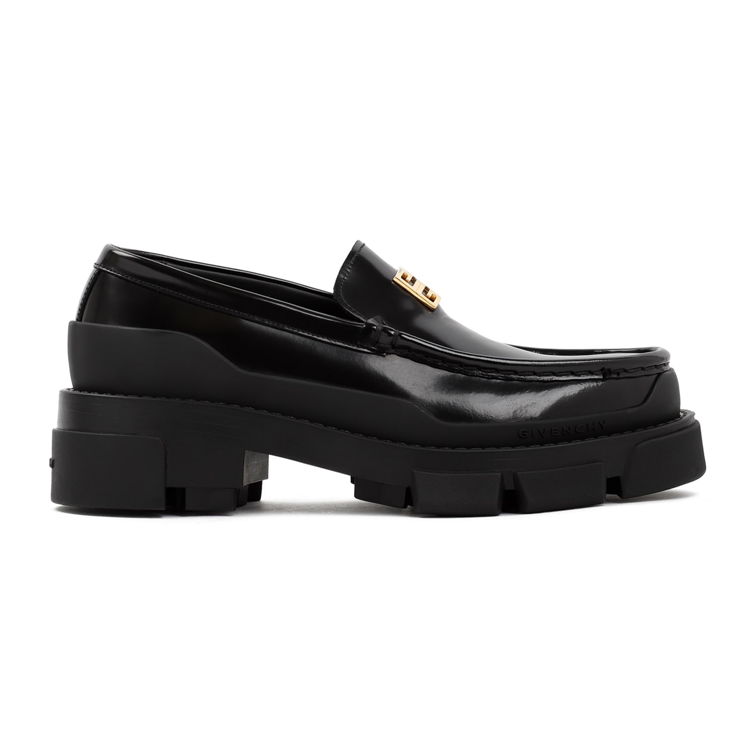 Shop Givenchy 4g Terra Leather Loafers In Black