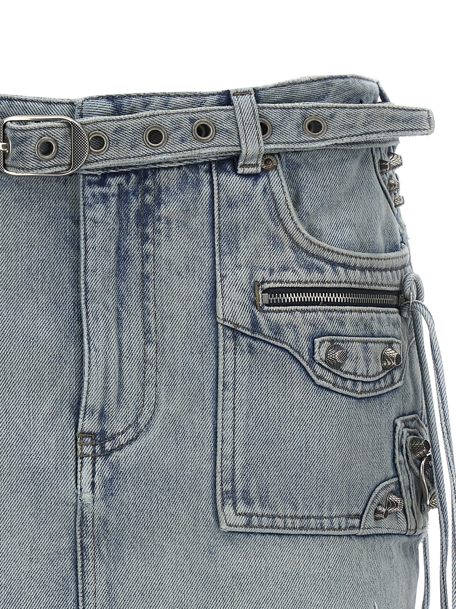 BALENCIAGA CAGOLE DENIM MINI SKIRT