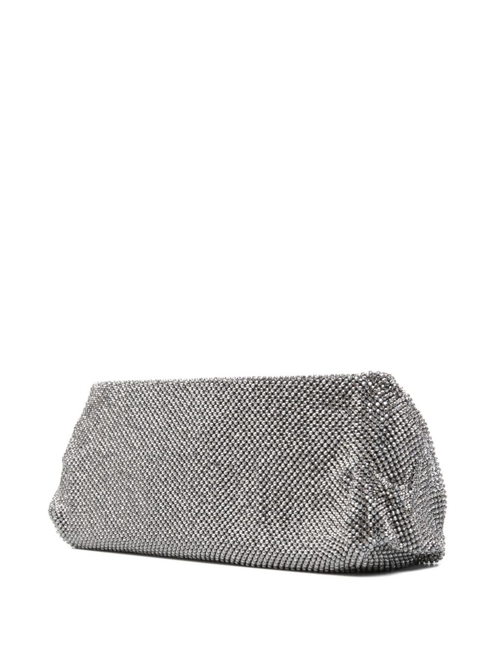Benedetta Bruzziches Clutch With Chain Shoulder Strap In Gray