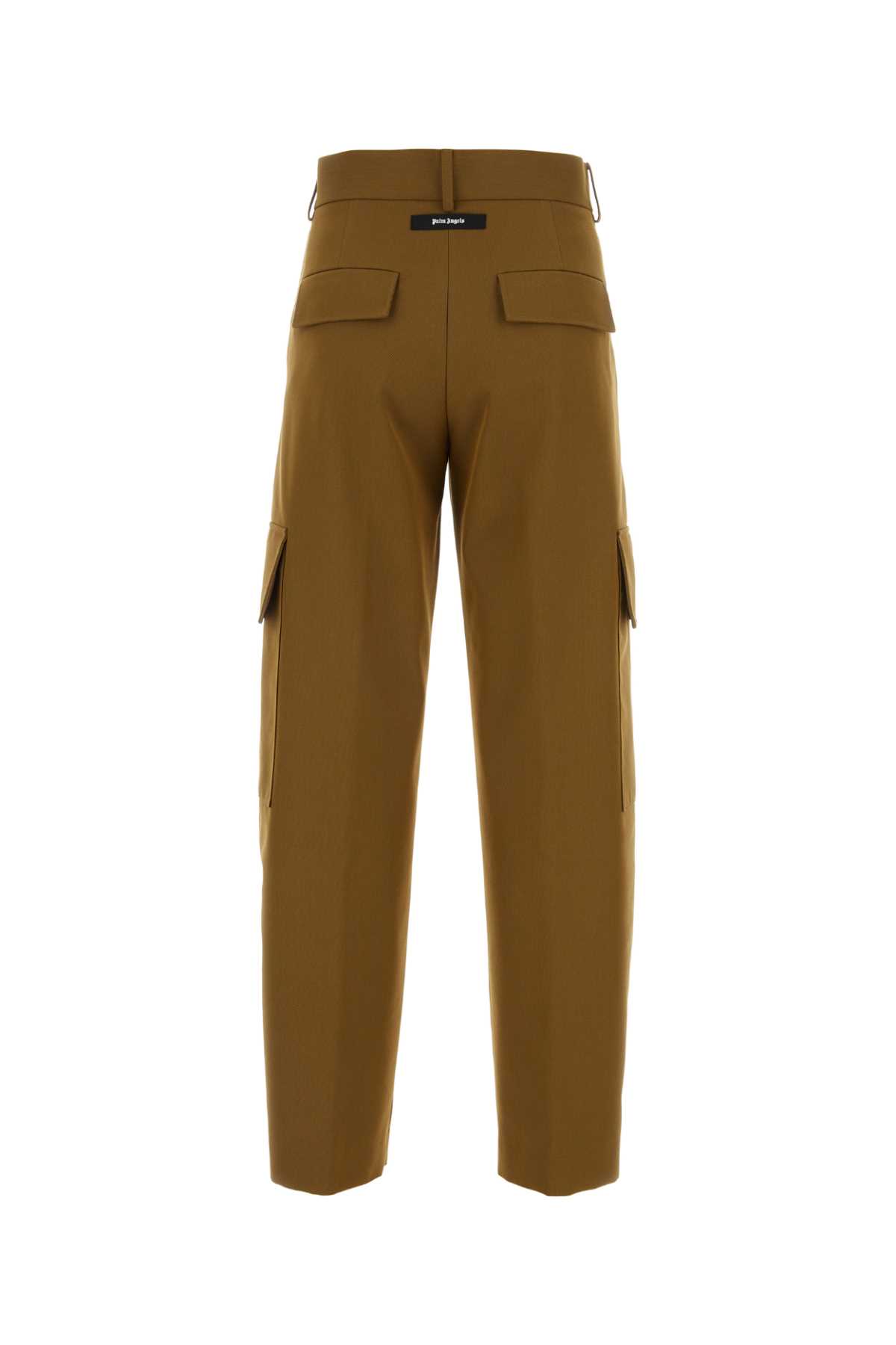 Shop Palm Angels Mud Cotton Blend Pant In Brownbla