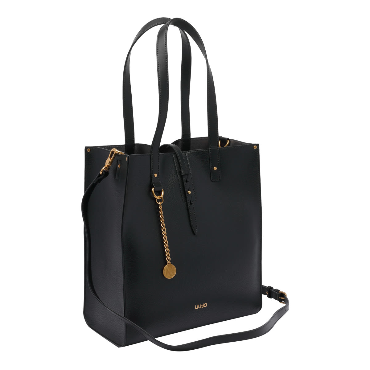 Liu •jo Logo Shoulder Bag In Black