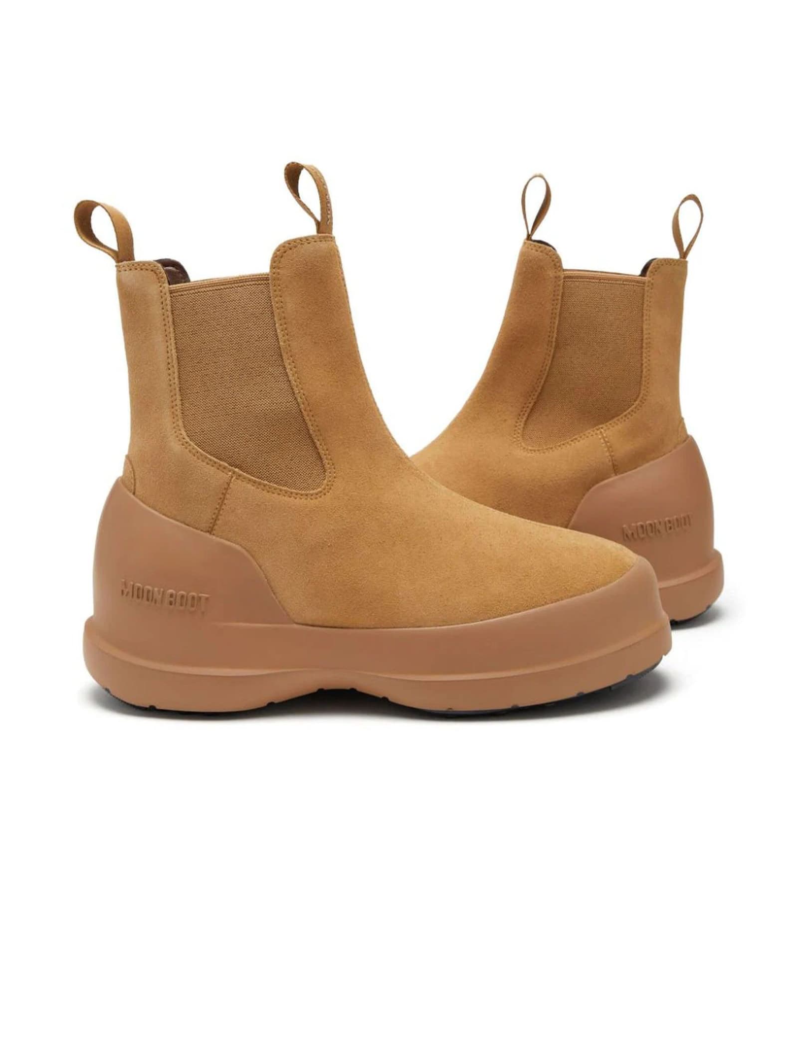 Shop Moon Boot Luna Sand Suede Chelsea Boots In Beige