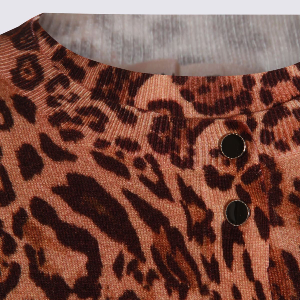 Twinset Twin-set Cropped Leopard Print Jacket With Button-down Front In Brown