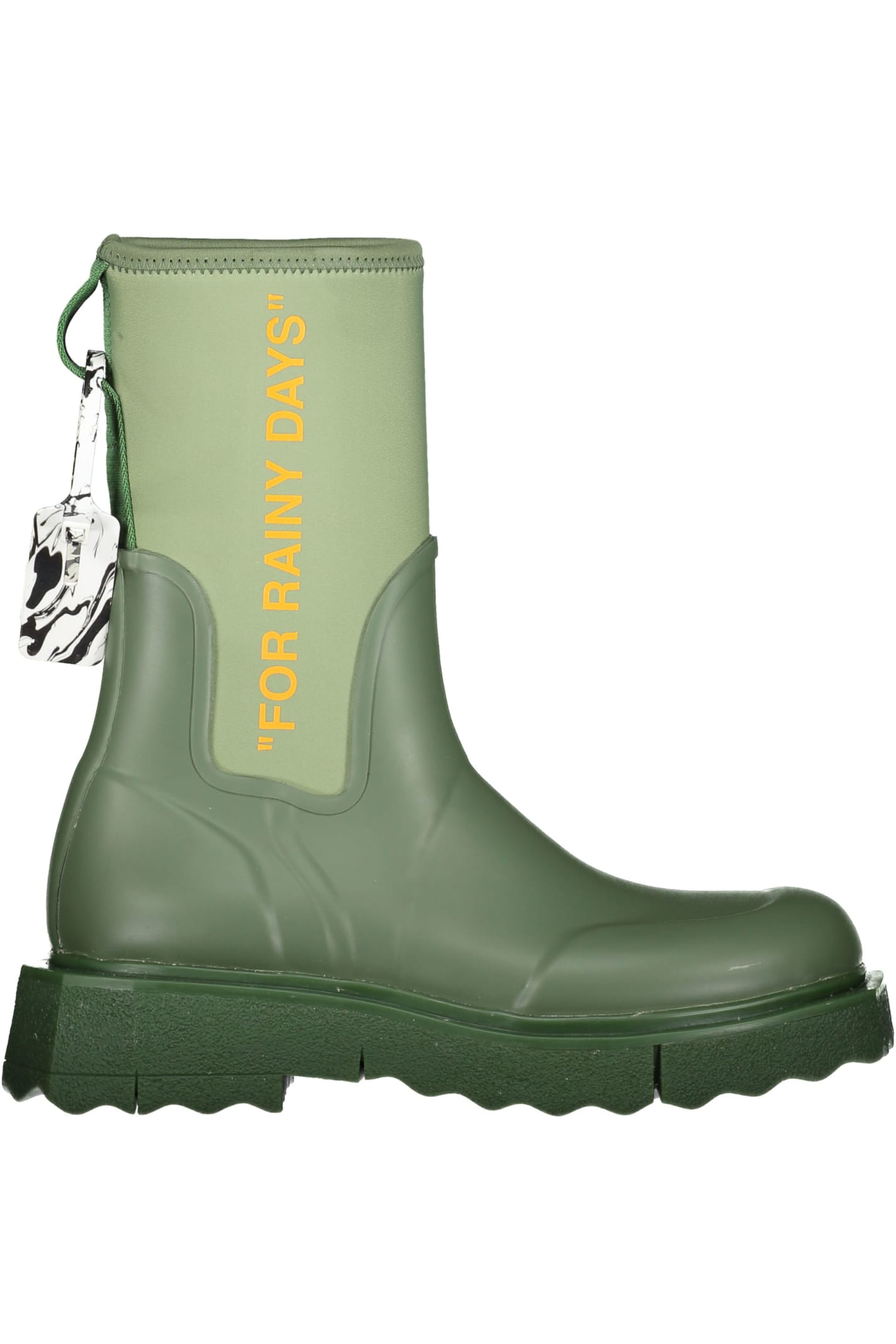Off-white Rubber And Neoprene Rain Boots In Green
