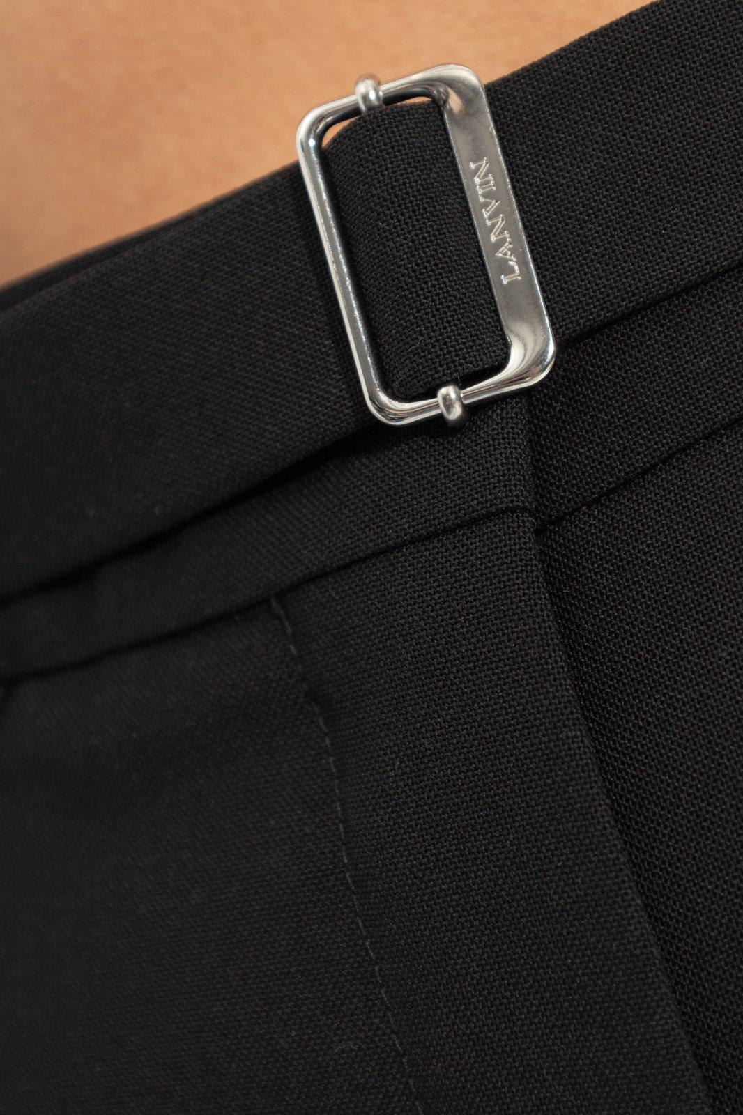 Lanvin Belted Tailored Trousers In Black