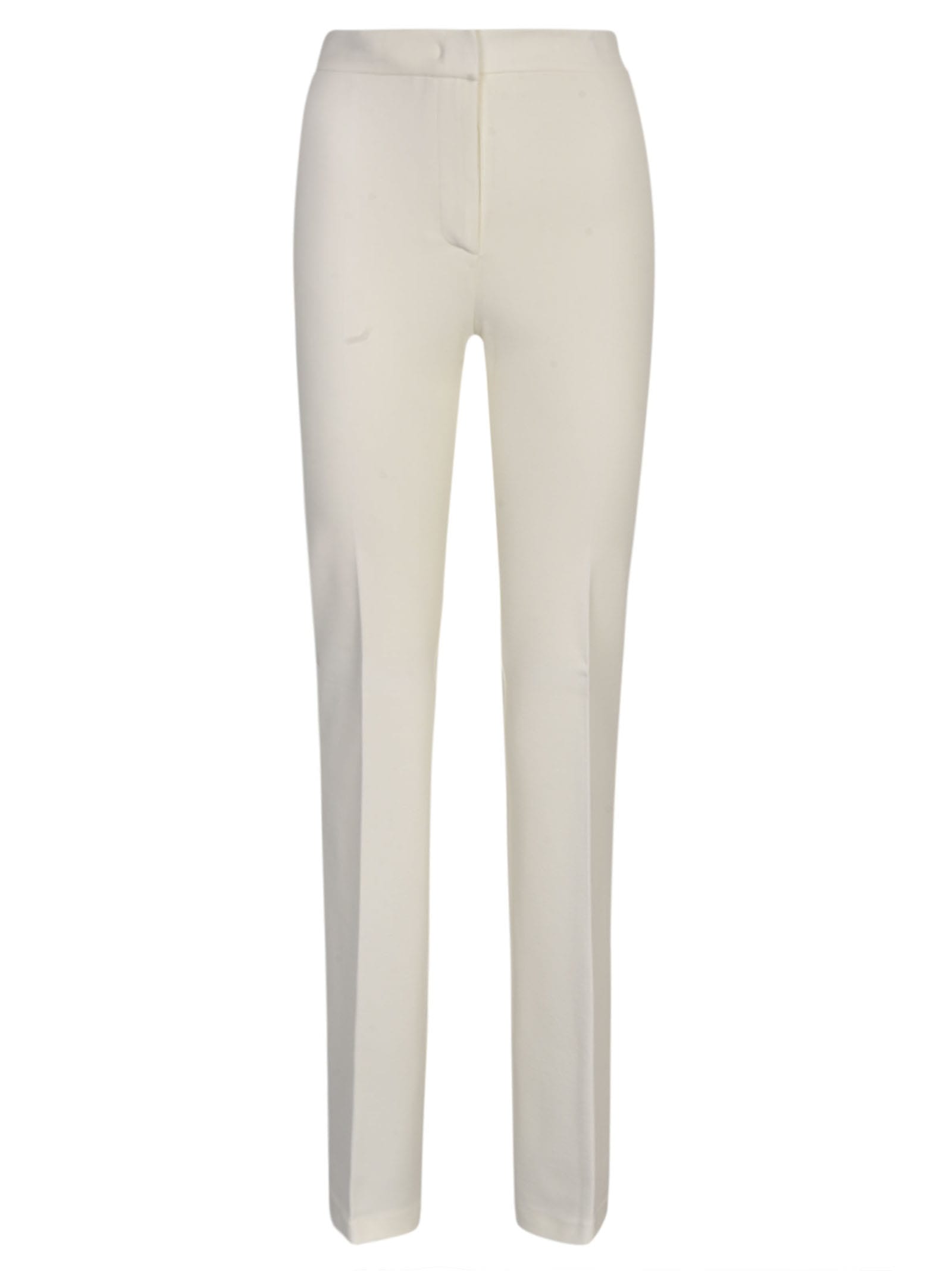 Shop Pinko Long-length Buttoned Trousers In White