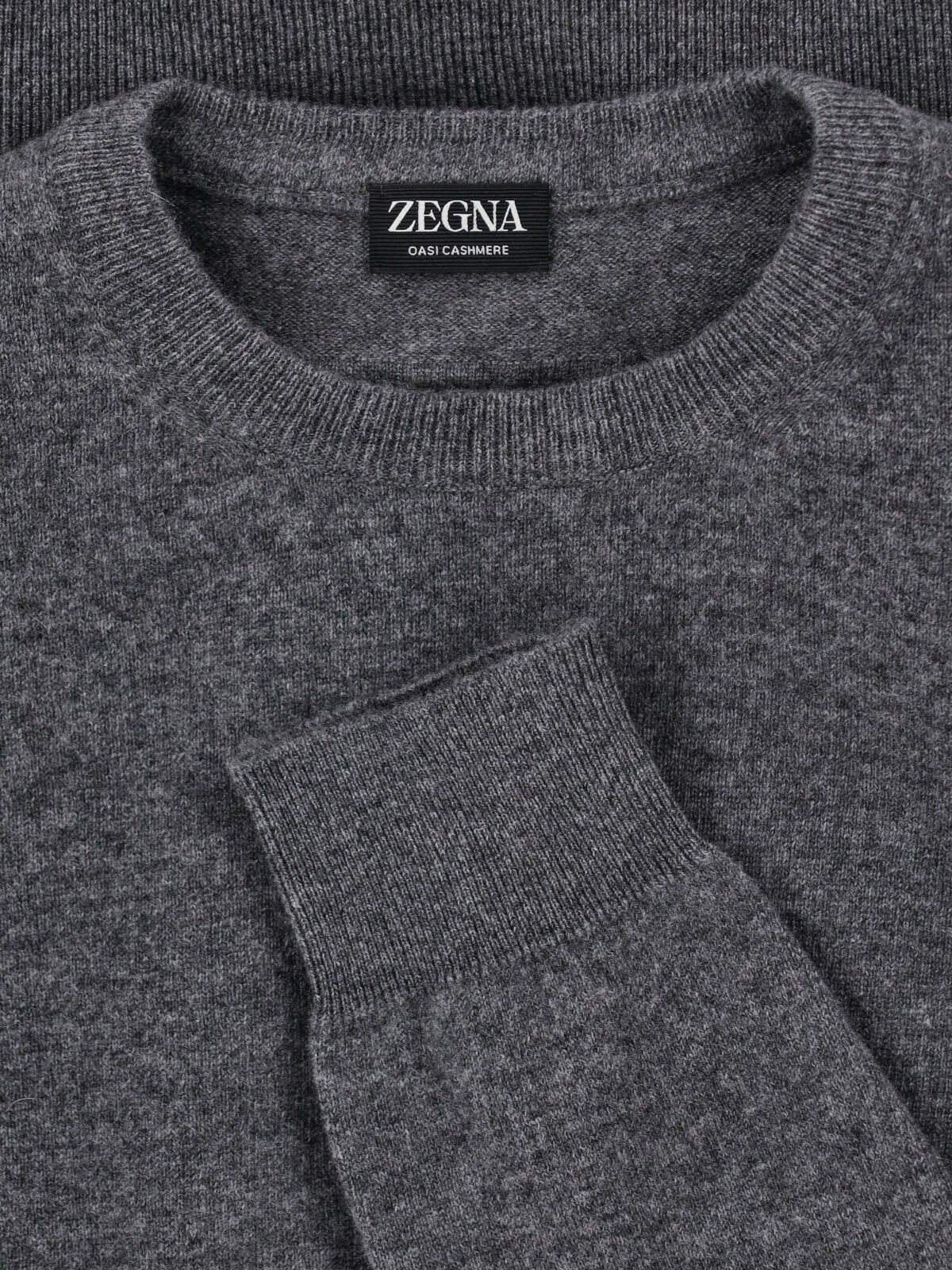 Zegna Soft Texture Long Sleeve Crew Neck Sweater In Gray