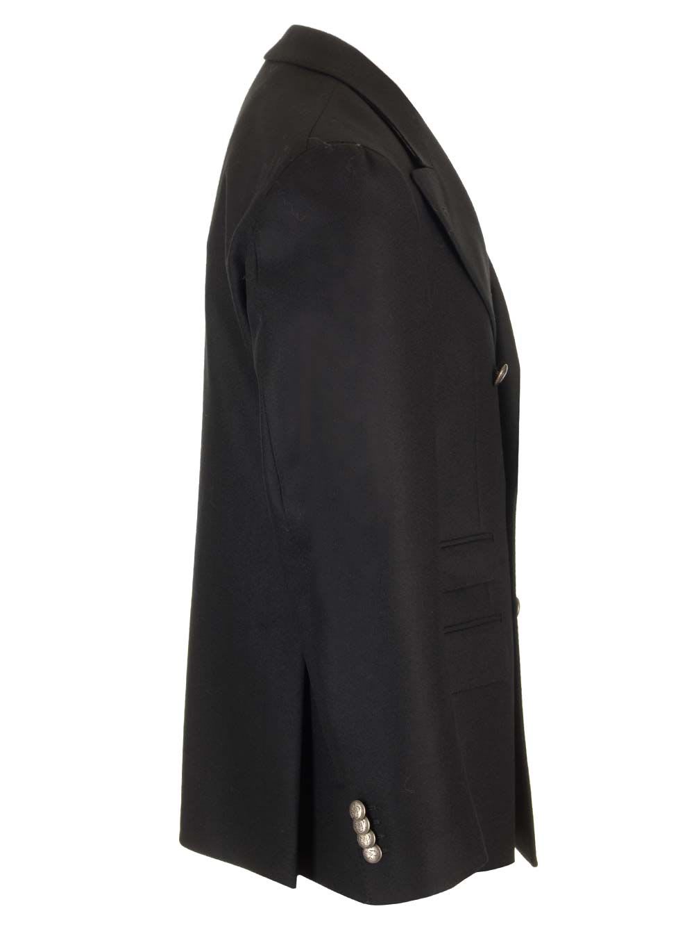 Shop Gabriele Pasini Double-breasted Wool Jacket In Black