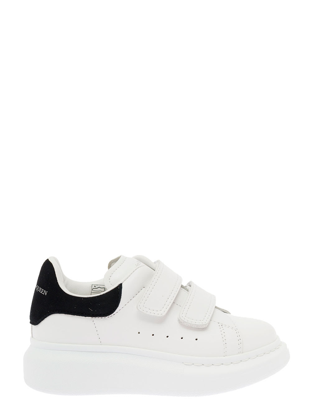 Alexander Mcqueen Kids Boys Oversize White And Black Leather Sneakers