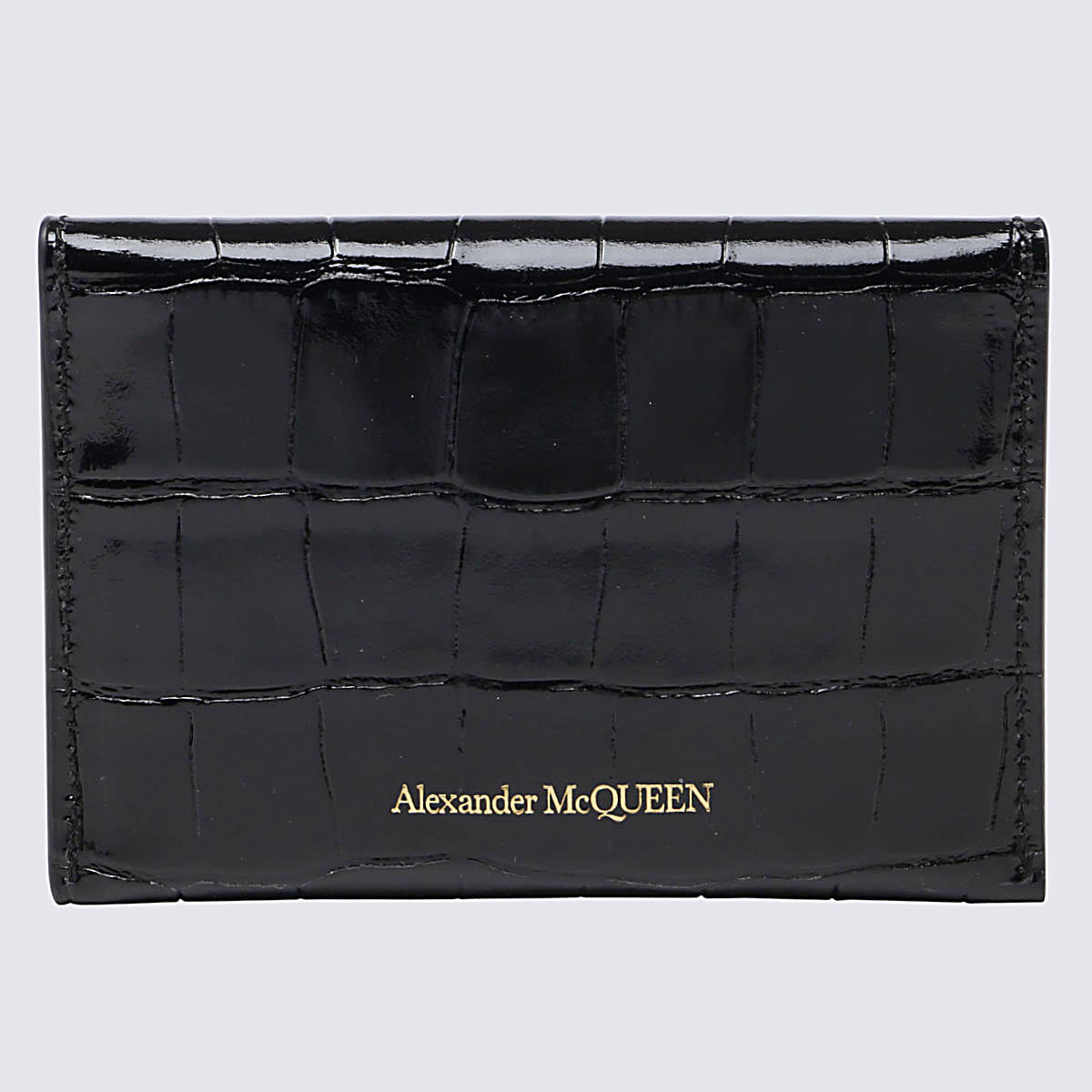 Shop Alexander Mcqueen Black Leather Skull Wallet