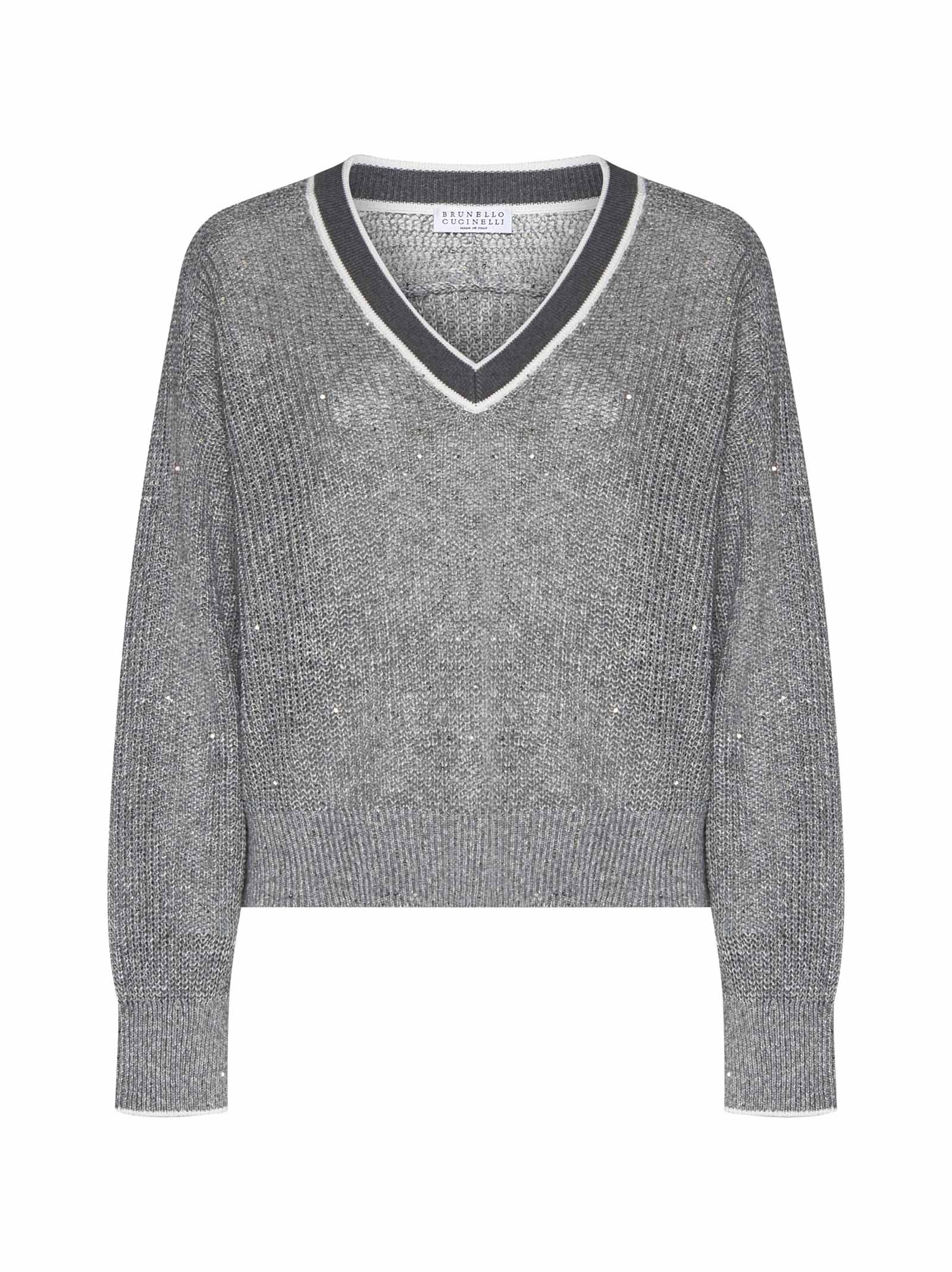 Shop Brunello Cucinelli Sweater In Grigio Medio