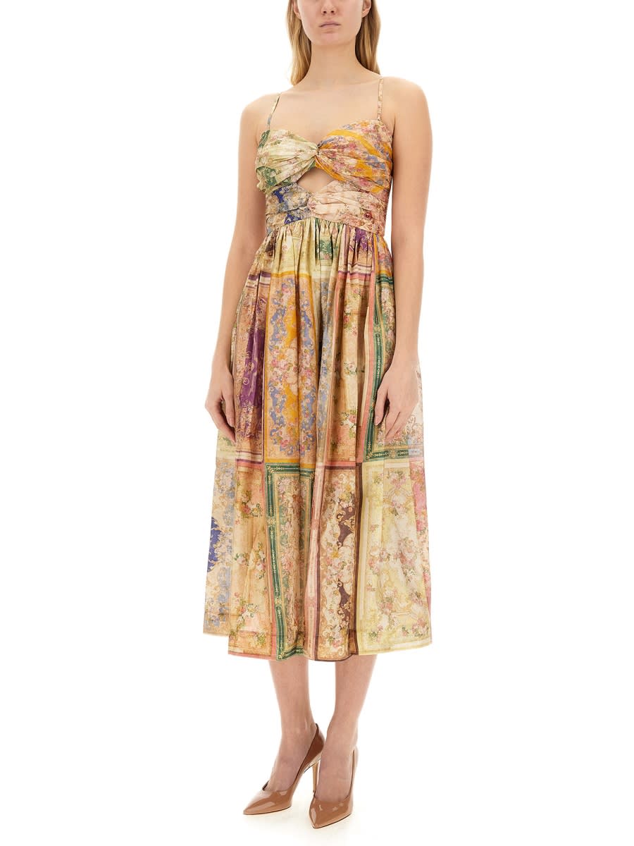 Shop Zimmermann Floral Print Dress In Multicolour