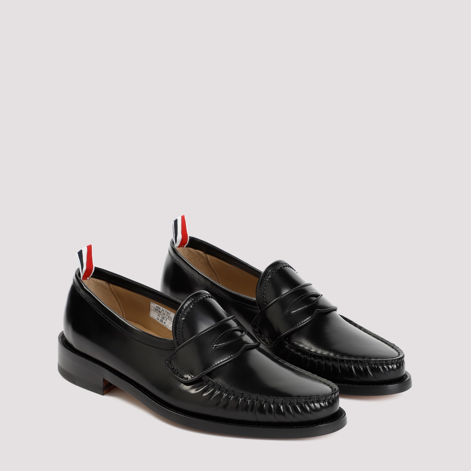 Shop Thom Browne Pleated Varsity Loafers In Black