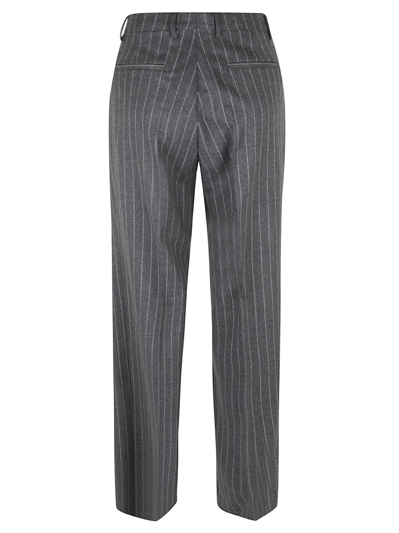 Shop Tagliatore Pinstripe Trousers In Grey