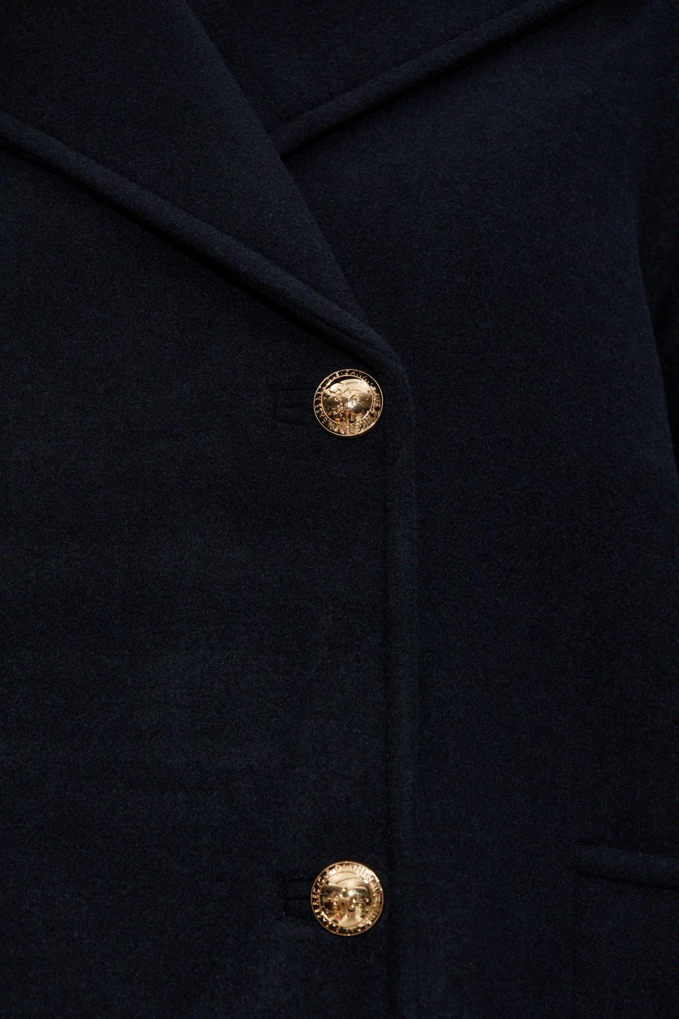 Ganni Short Wool Coat In Black