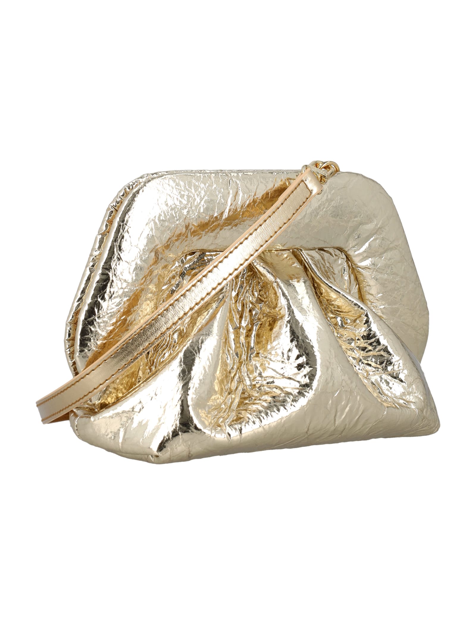 Themoirè Gea Clutch Pineapple Leather In Gold