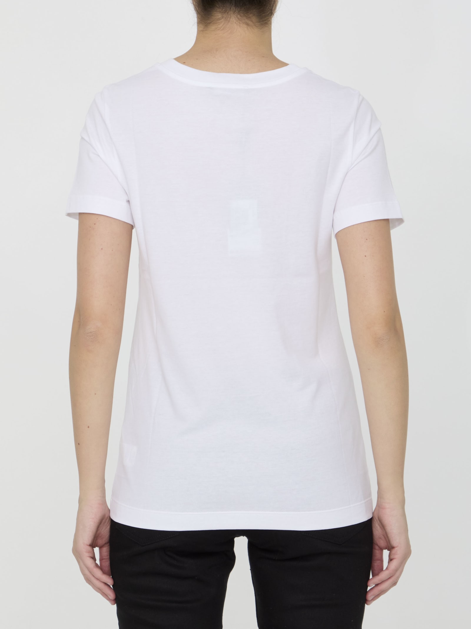 Shop Dolce & Gabbana T-shirt With Dg Logo In Bianco