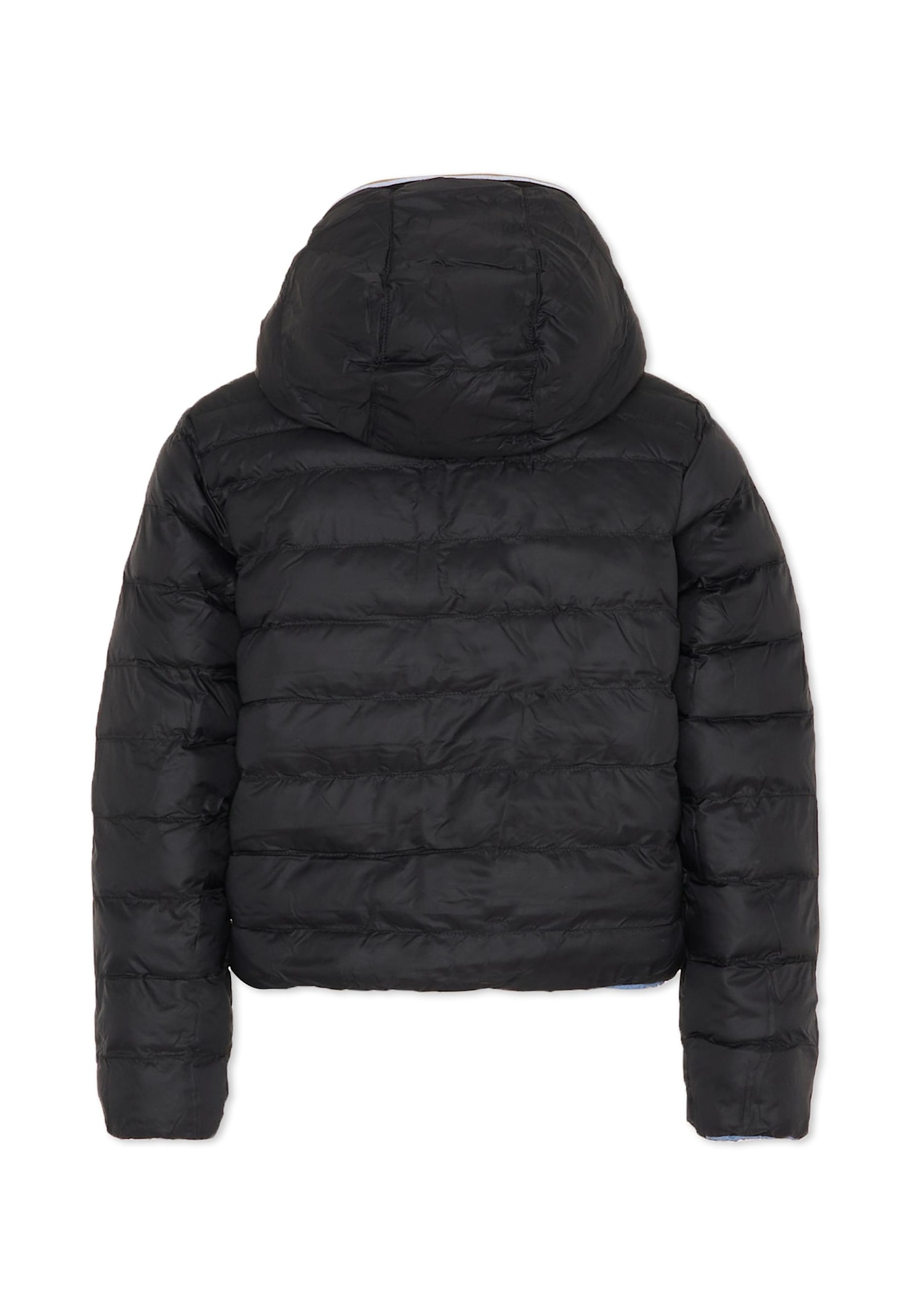 Hugo Boss Blue Reversible Down Jacket For Boy With Logo In Blue