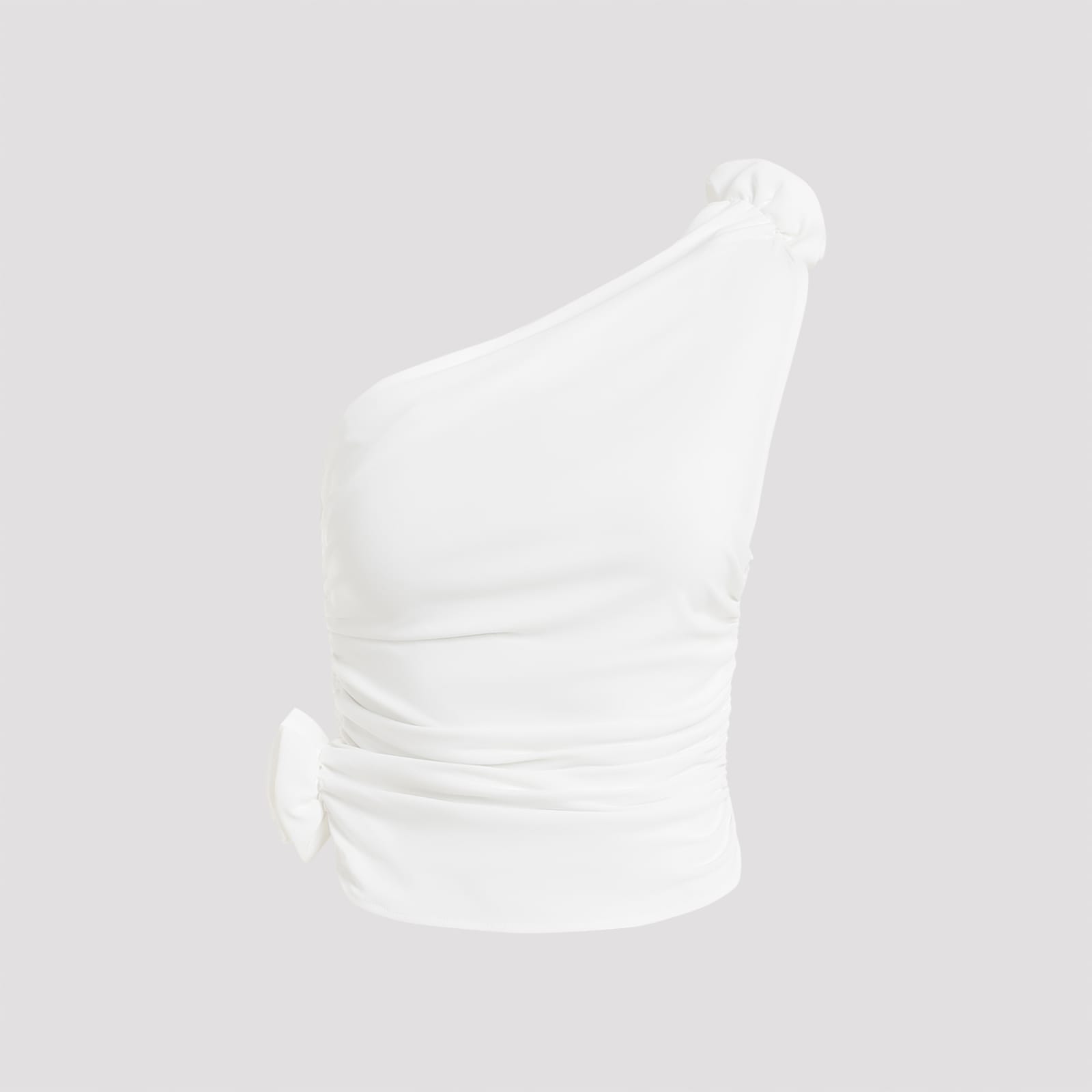 Magda Butrym One-shoulder Jersey Top In Cream