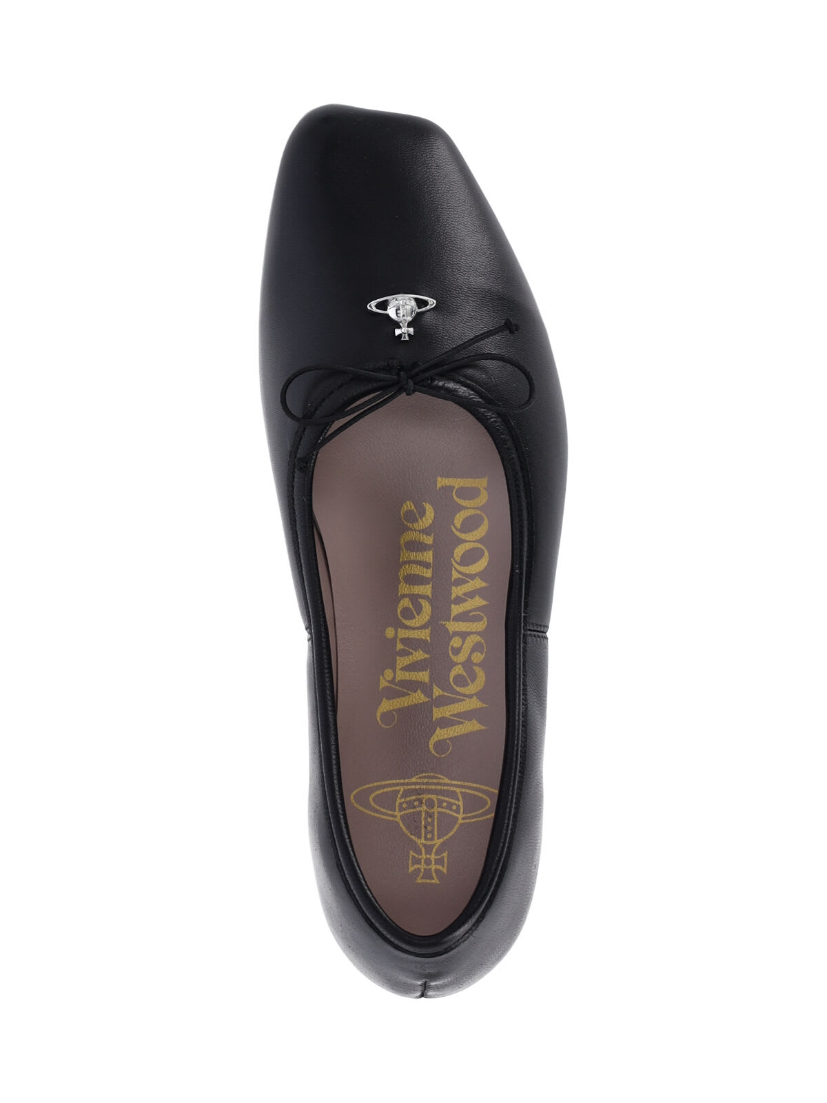 Vivienne Westwood Nappa Leather Flats With Rounded Toe In Black