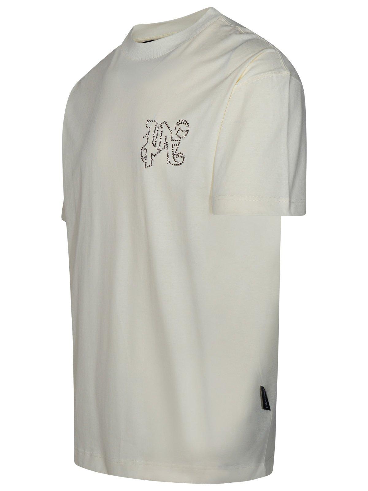 Shop Palm Angels Monogram Embellished Crewneck T-shirt