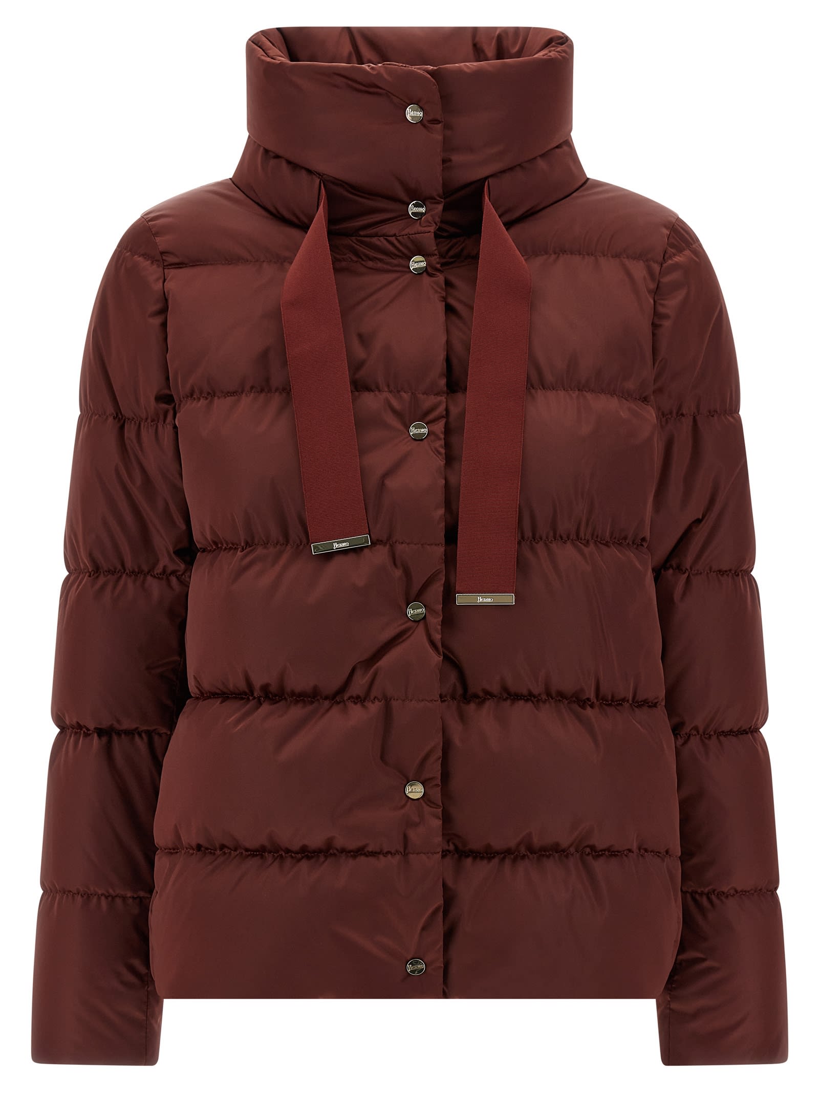Herno Shiny Satin Down Jacket In Black