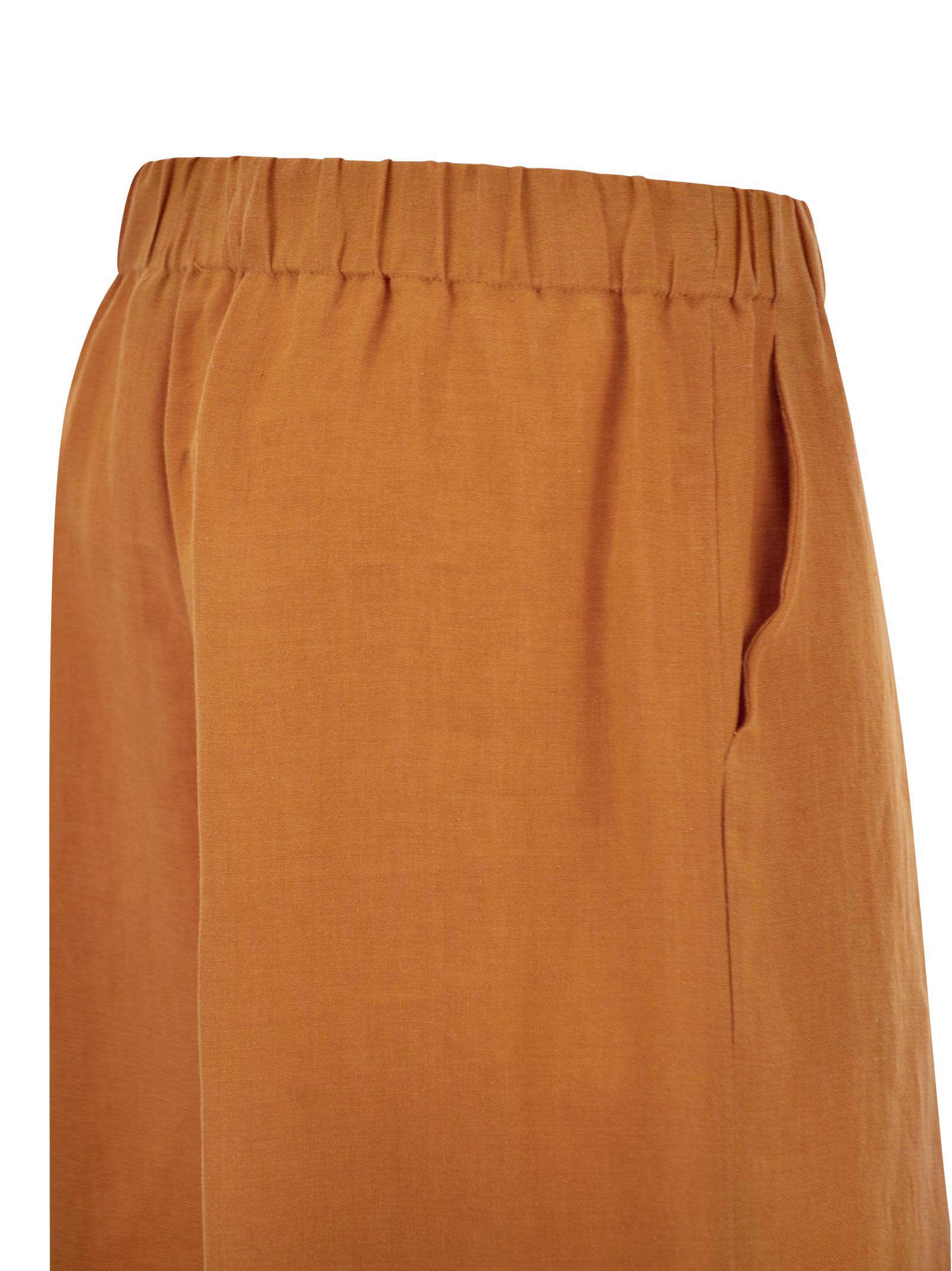 Shop Antonelli Ryan - Loose Linen Trousers In Orange