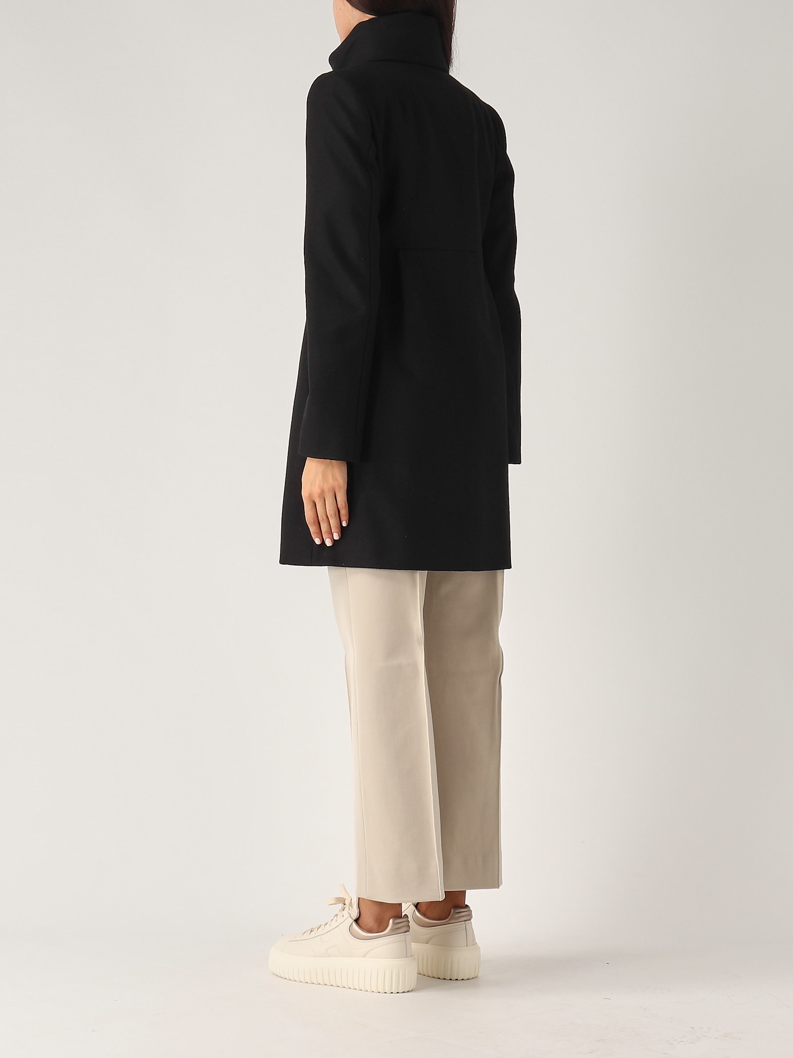 Shop Fay Romantic Foderato Coat In Nero