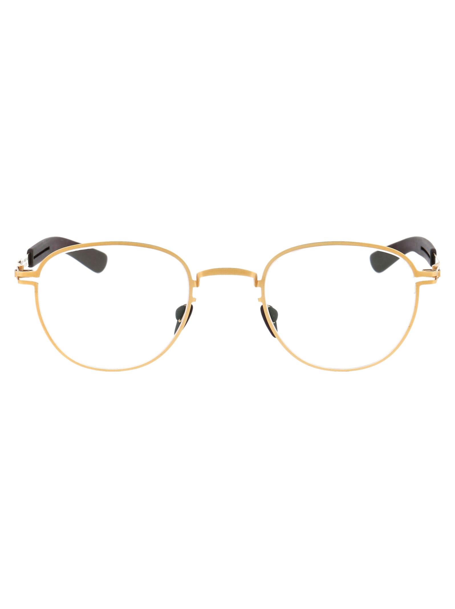 Mykita Basil Sunglasses In 244 Mh2 Gold/ebony Brownsiennabrown Flash