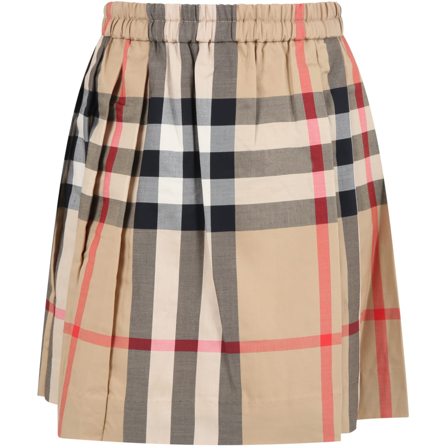 Burberry Beige Skirt For Girl With Check Vintage