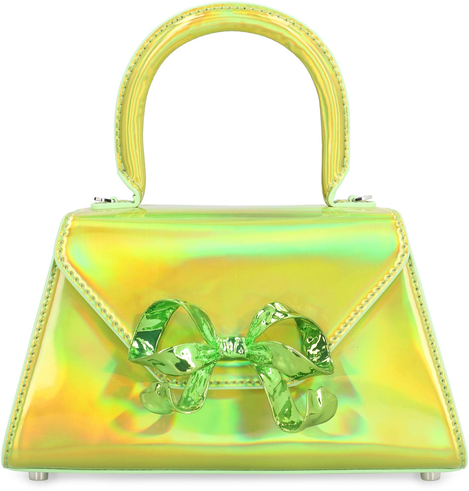 Shop Self-portrait The Bow Handbag In Green