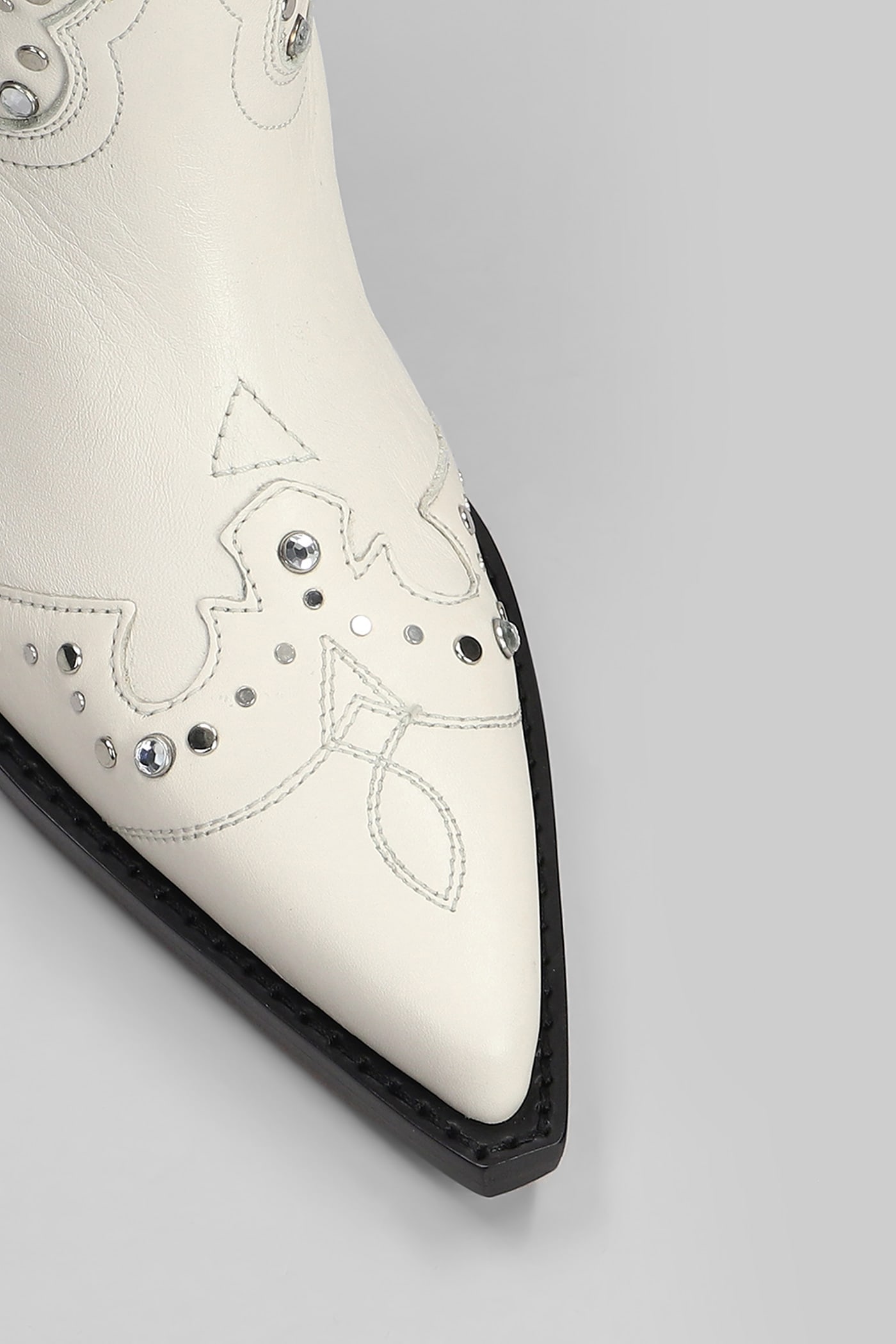 Paris Texas Janice Boot 60 Texan Boots In White Leather In White