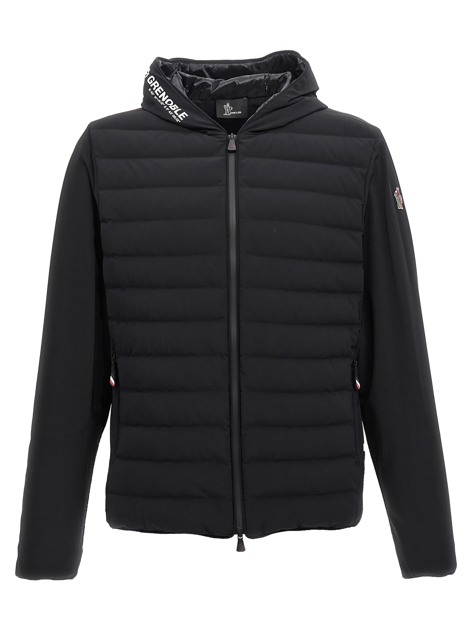 Shop Moncler Padded Insert Hooded Cardigan In Black