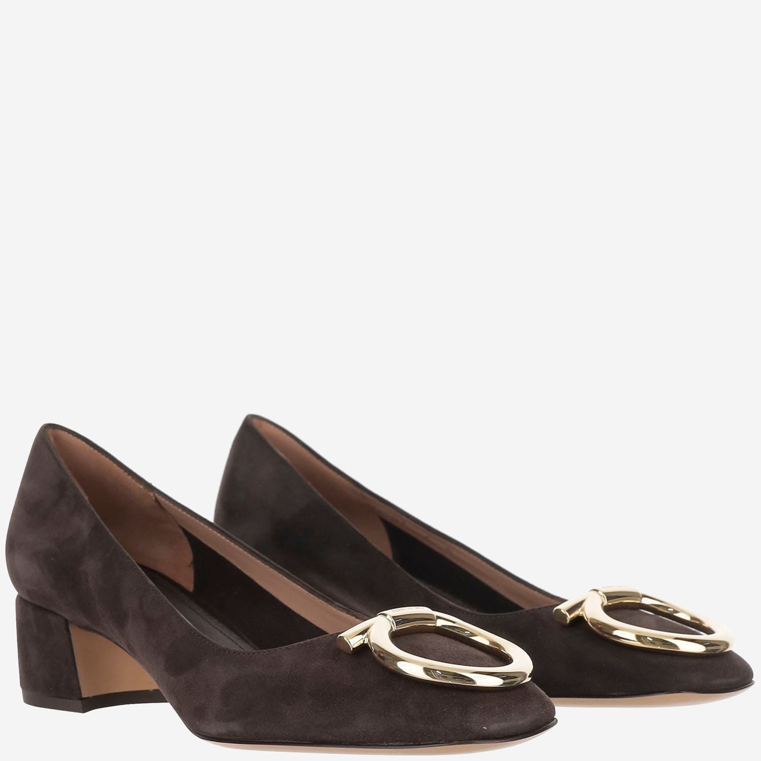 Ferragamo 40mm Gancini-embellished Block-heel Pumps In Green