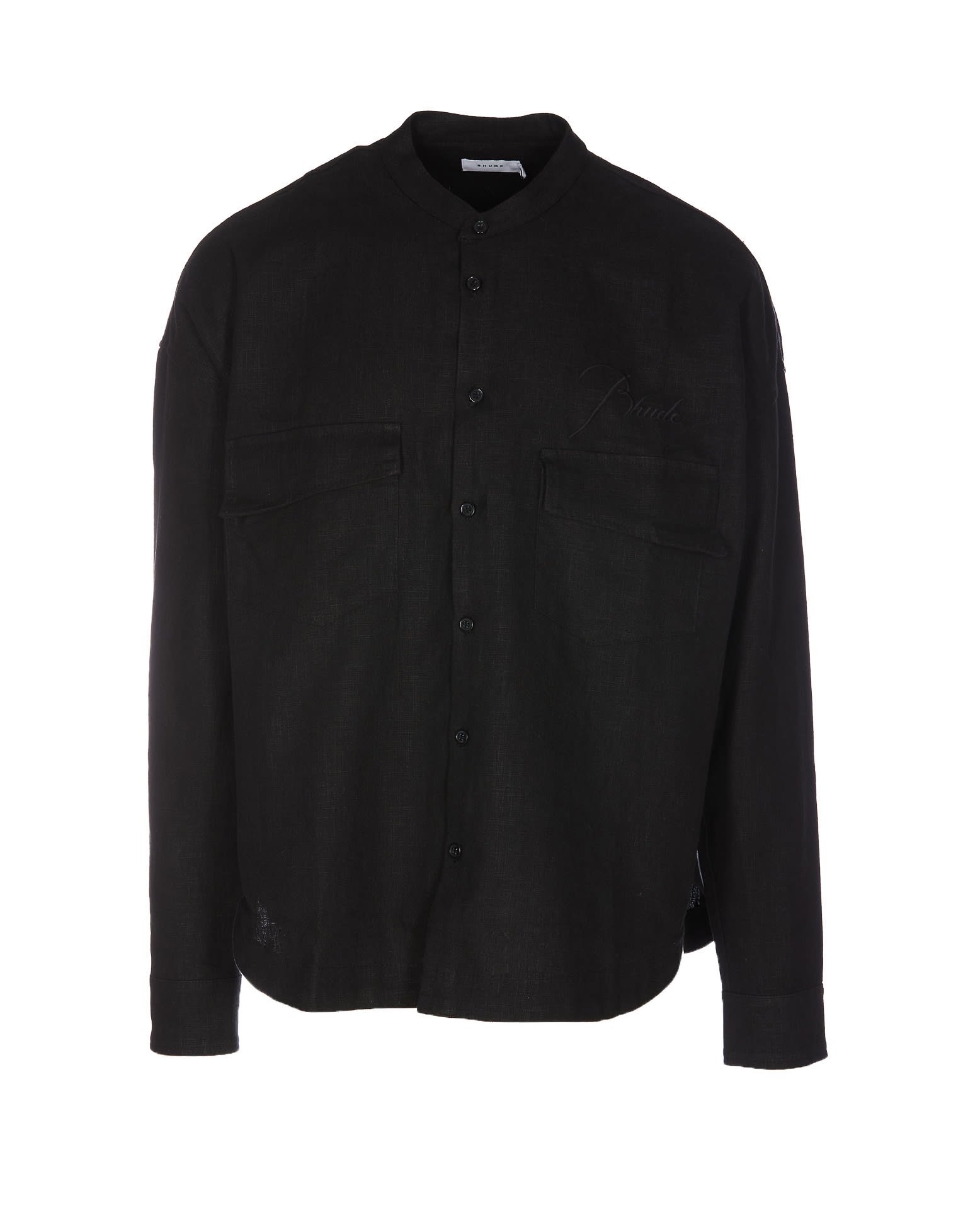 Rhude Satsuma Linen Shirt In Black | ModeSens