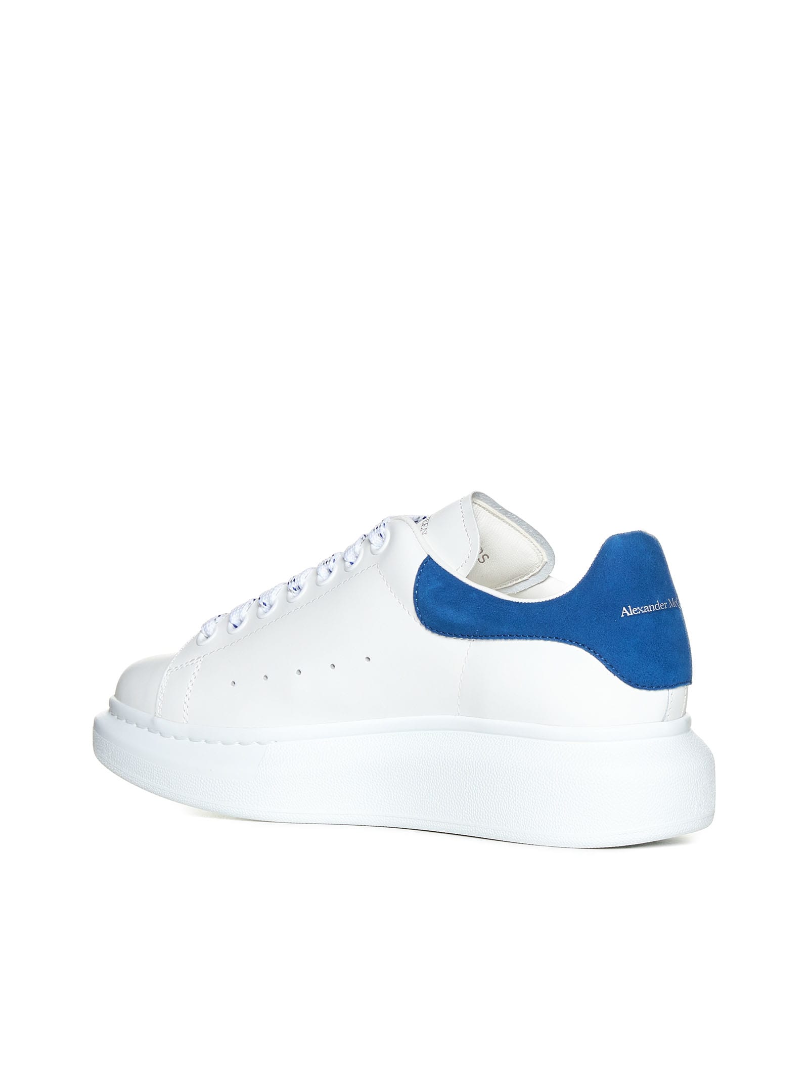Alexander Mcqueen White And Blue Embossed Classic Sneakers In White/paris Blue