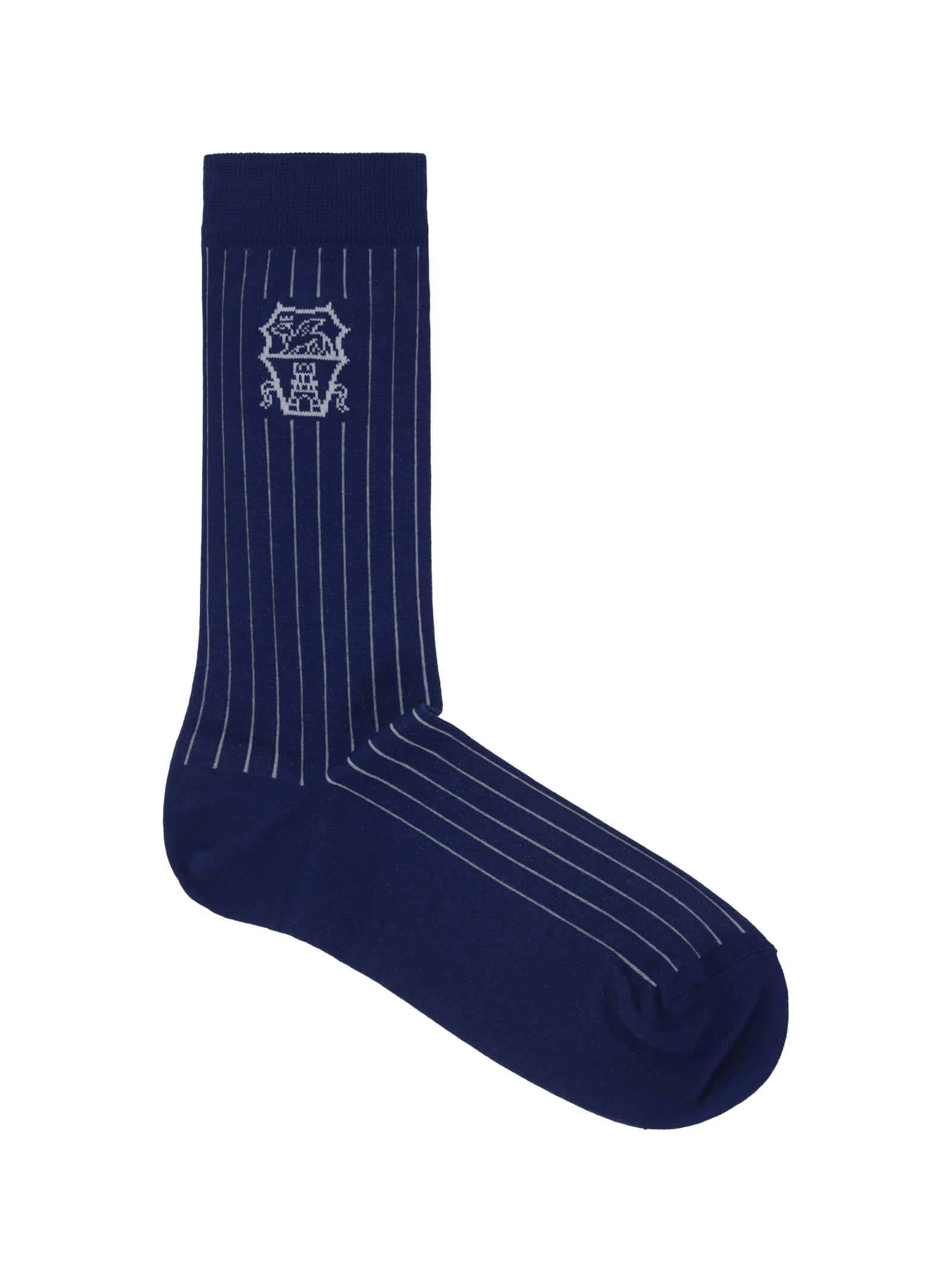 Shop Brunello Cucinelli Socks In Blu Prussia+grigio Chiaro