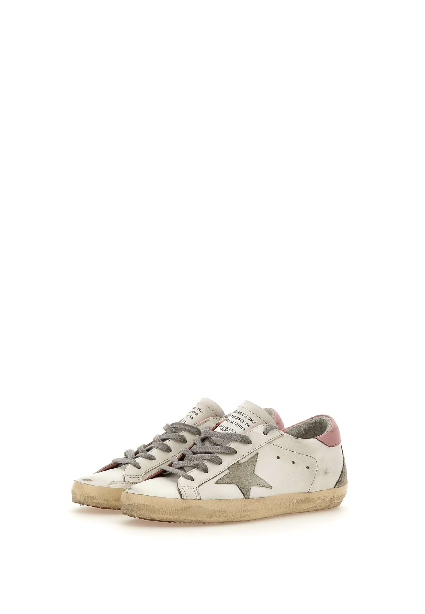 Golden Goose Leather Super-star Sneaker In White/ice/light Pink