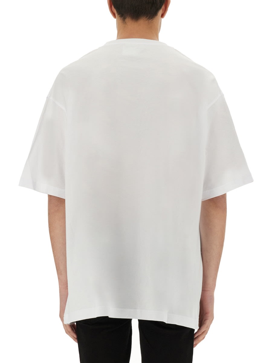 Shop Versace Jeans Couture Zebra Rhinestone Logo T-shirt In White
